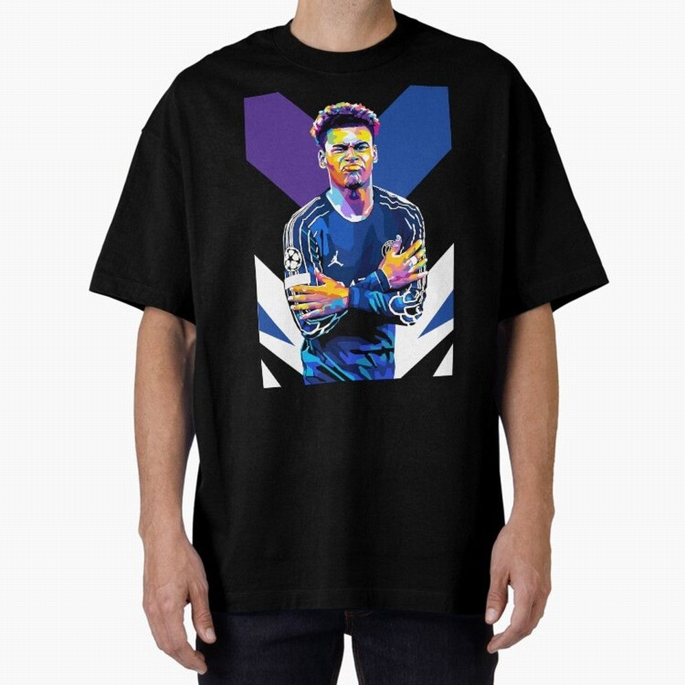 Desire Doue in WPAP Style Oversized T-Shirt Celebrate Every Goal in FIFA World Cup 2026 Inspired by CR7, England Energy, Soccer Culture, Superstar Moments, National Team Dreams and Competitive Fire; Created for Match Day Parties, Soccer Gifts, Fan