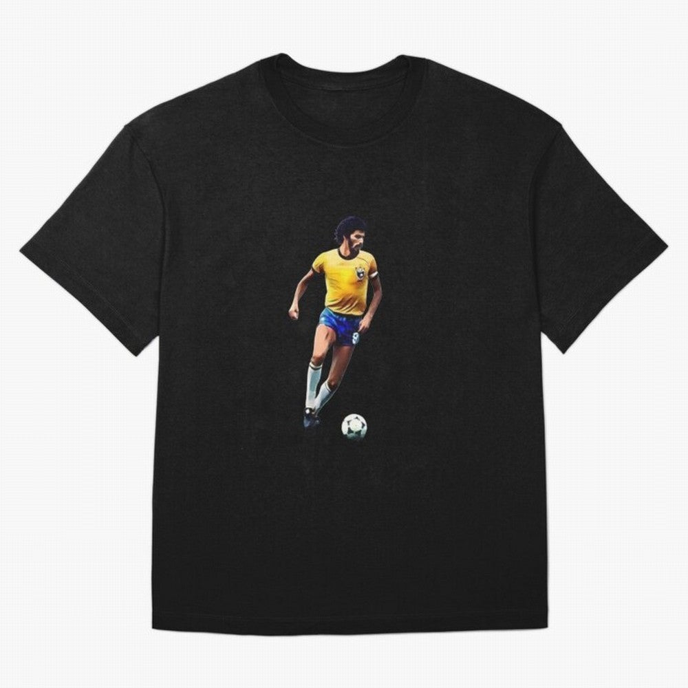 Legends of The Beautiful Game Cartoon Collection Legends Socrates Cartoon Artwork9 Oversized T-Shirt Follow the Final Road of the FIFA World Cup 2026 Journey through Cristiano Ronaldo Highlights, Brazil, Portugal and Argentina Pride, Stadium