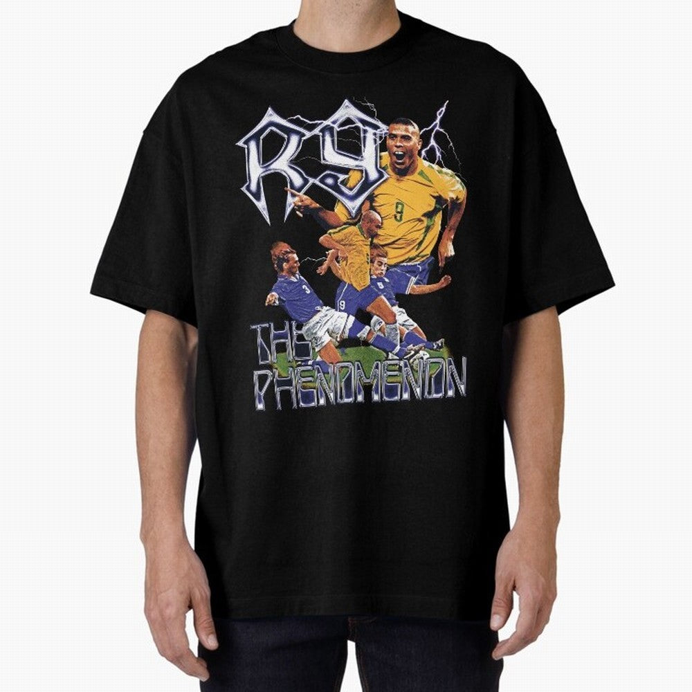 R9, The Phenomenon Oversized T-Shirt Wear the Spirit of Global Football Passion for FIFA World Cup 2026 USA Canada Mexico, Built around CR7 and Messi, Portugal, Fan Favorite Moments, National Team Passion, Big Match Drama and Soccer History; Ideal