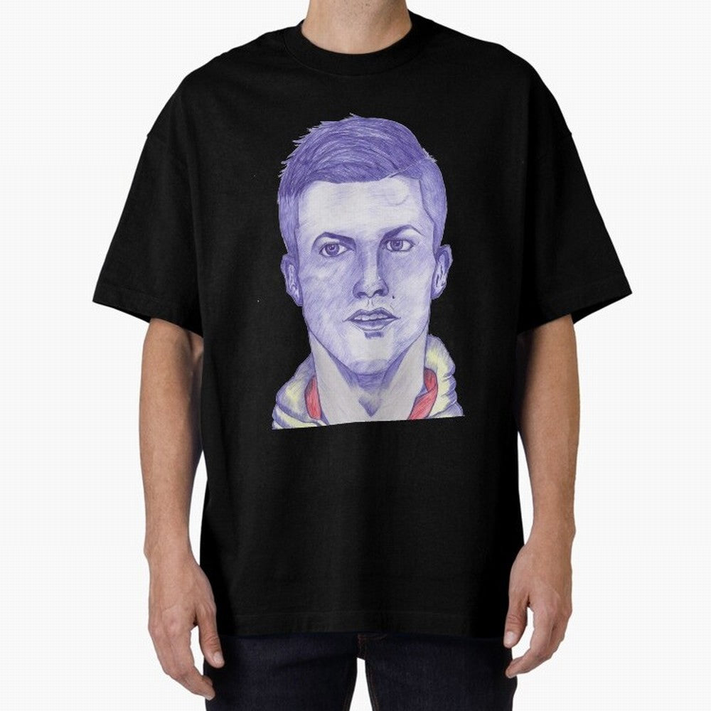 C-Ronaldo portrait drawing Oversized T-Shirt Turn Football Passion into Global Football Passion for FIFA World Cup 2026 USA Canada Mexico, Centered on Messi, CR7 and Mbappe, Brazil, Classic Soccer Heritage, Championship Pressure, Fan Loyalty and