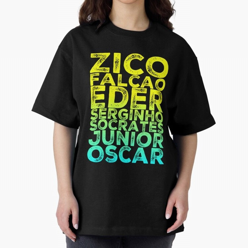 Brazil 1982 zico socrates eder best team never to win world cup79 Oversized T-Shirt Elevate FIFA World Cup 2026 Group Stage for Fans of Neymar, Haaland and Cristiano Ronaldo and Argentina and Brazil, Bringing Worldwide Fan Energy, Dramatic Goals,