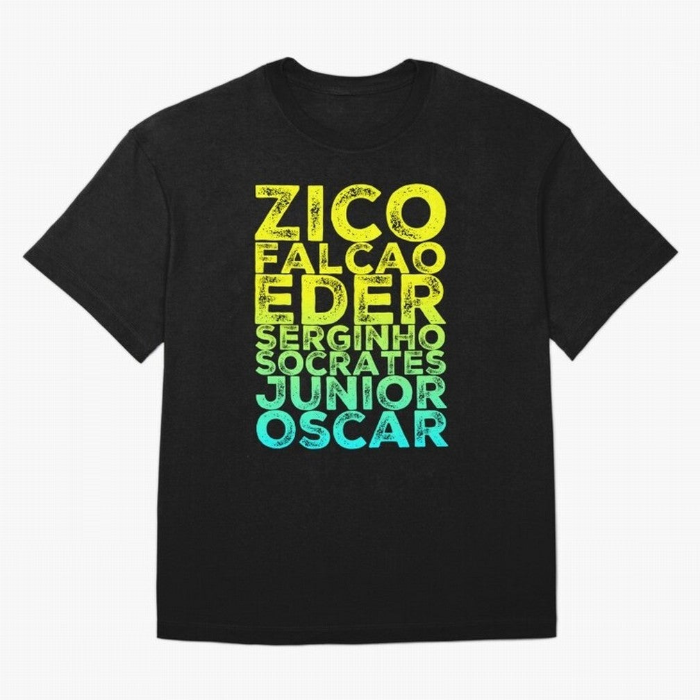 Brazil 1982 zico socrates eder best team never to win world cup79 Oversized T-Shirt Elevate FIFA World Cup 2026 Group Stage for Fans of Neymar, Haaland and Cristiano Ronaldo and Argentina and Brazil, Bringing Worldwide Fan Energy, Dramatic Goals,