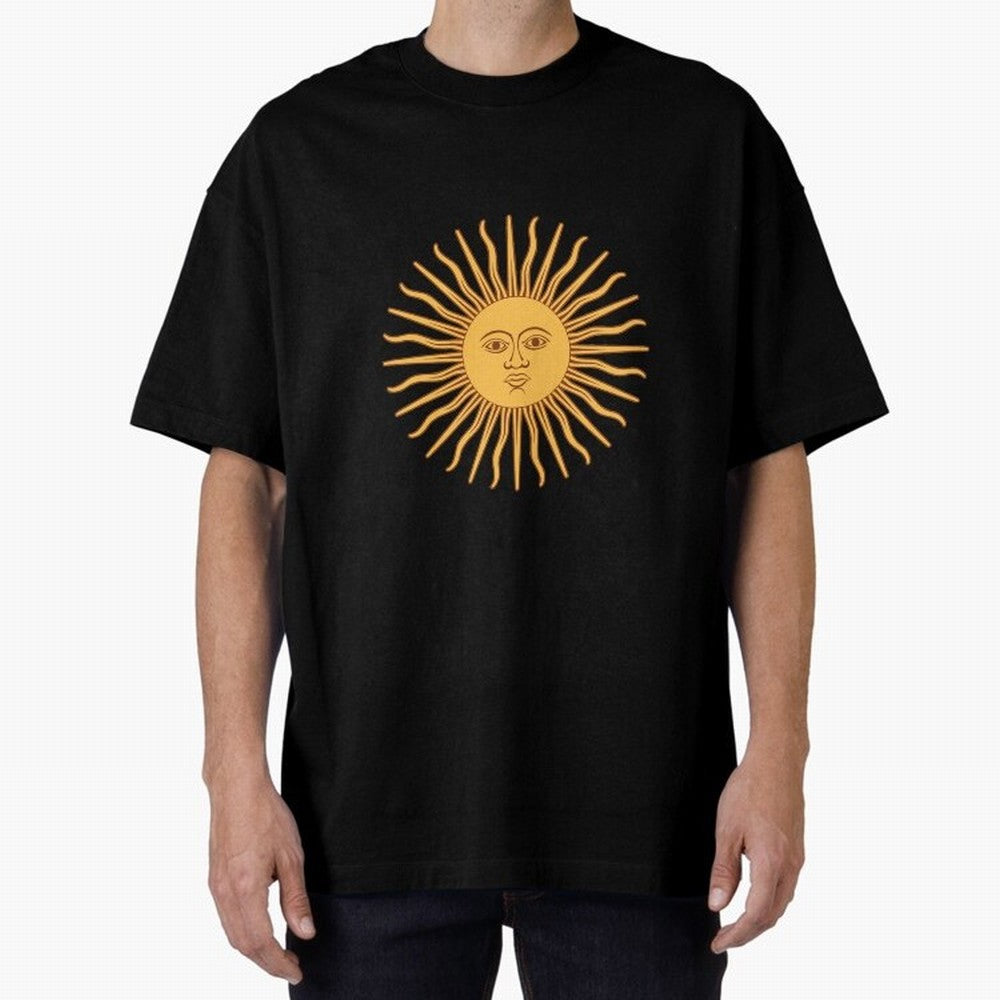 Argentina's Sun Oversized T-Shirt Stand Out with Spirit from FIFA World Cup 2026 Group Stage for Fans of Cristiano Ronaldo, Haaland and CR7 and France and Portugal, Bringing Goal Celebration Energy, Supporter Heritage, Football Icons and Worldwide