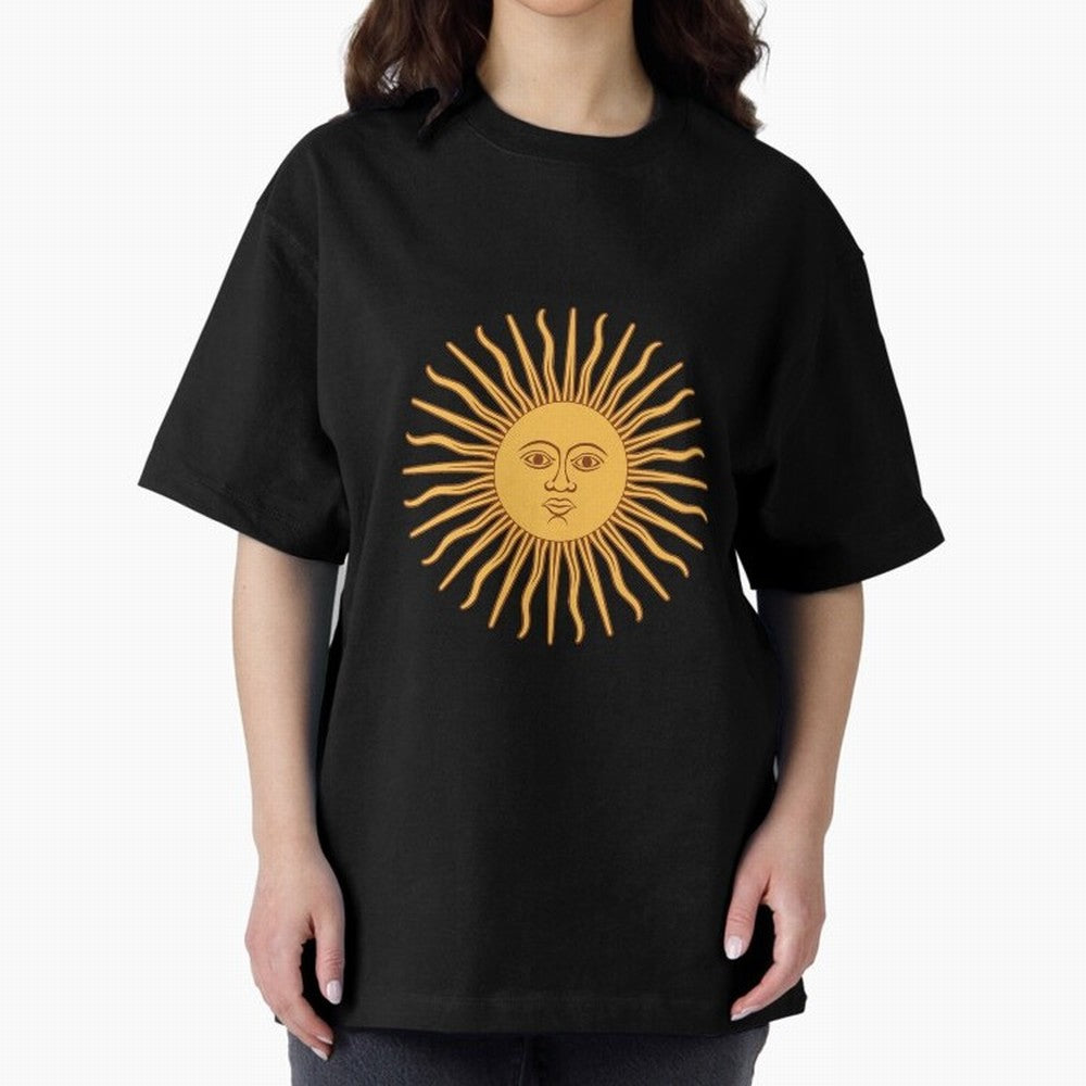 Argentina's Sun Oversized T-Shirt Stand Out with Spirit from FIFA World Cup 2026 Group Stage for Fans of Cristiano Ronaldo, Haaland and CR7 and France and Portugal, Bringing Goal Celebration Energy, Supporter Heritage, Football Icons and Worldwide