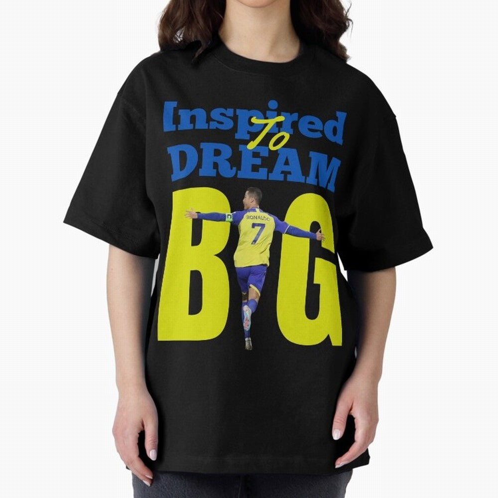 Inspired To Dream Big Oversized T-Shirt Celebrate Supporters United by FIFA World Cup 2026 USA Canada Mexico Connected to Mbappe, England and Germany Energy, Soccer Culture, Superstar Moments, National Team Dreams and Competitive Fire; Ideal for