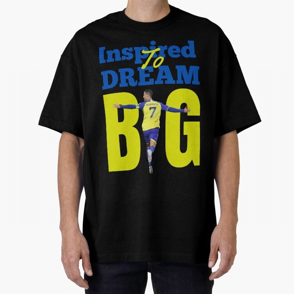 Inspired To Dream Big Oversized T-Shirt Celebrate Supporters United by FIFA World Cup 2026 USA Canada Mexico Connected to Mbappe, England and Germany Energy, Soccer Culture, Superstar Moments, National Team Dreams and Competitive Fire; Ideal for
