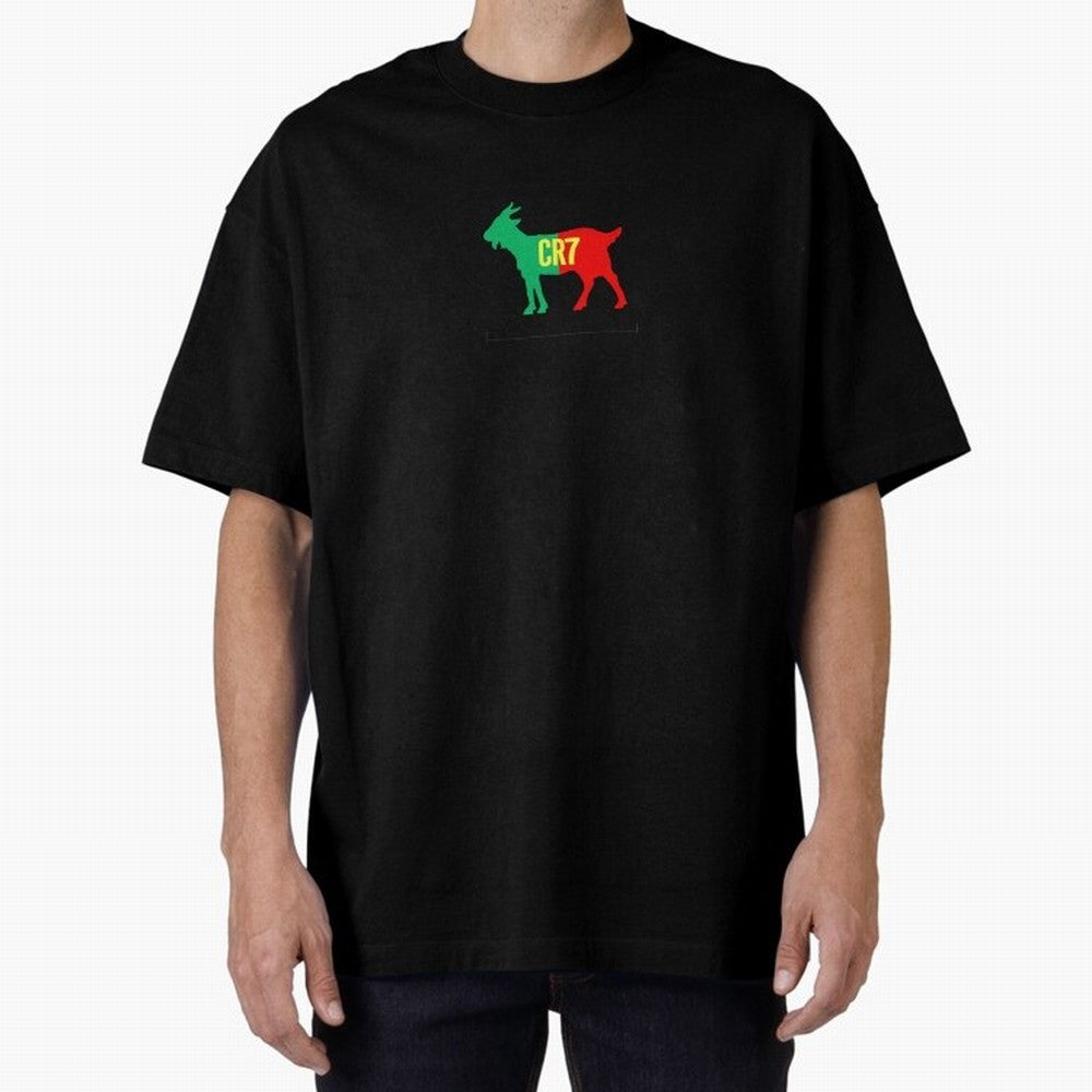 CR7 GOAT - Cristiano Ronaldo Oversized T-Shirt Celebrate Every Goal in Match Day Hype around FIFA World Cup 2026 USA Canada Mexico, Messi, Neymar and Mbappe, Spain and Netherlands, Supporter Pride, Iconic Celebrations, Legendary Names and Global