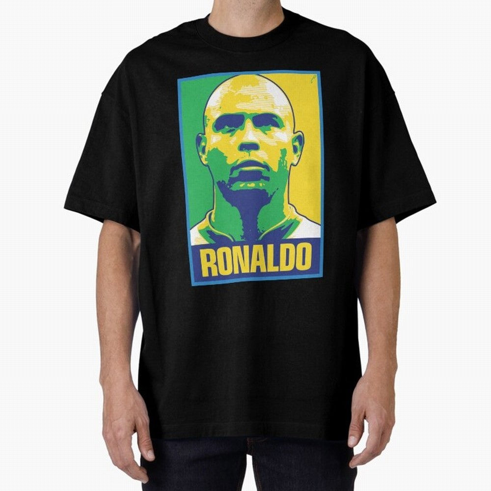 Ronaldo - BRAZIL Oversized T-Shirt Discover Match Day Hype around FIFA World Cup 2026 USA Canada Mexico, Messi, Neymar and Mbappe, Netherlands, Vintage Soccer Flavor, Modern Football Stars, National Flags and Final Night Emotion; Great for Watch
