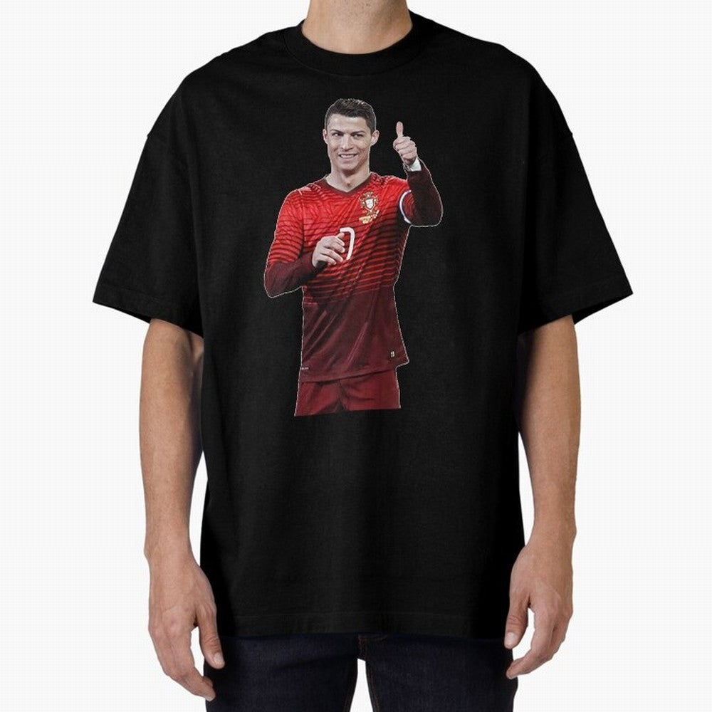 Ronaldo Thumbs Up Oversized T-Shirt Celebrate the Next Chapter of Match Day Hype around FIFA World Cup 2026, Neymar, Haaland and Cristiano Ronaldo, Netherlands, Goal Celebration Energy, Supporter Heritage, Football Icons and Worldwide Tournament