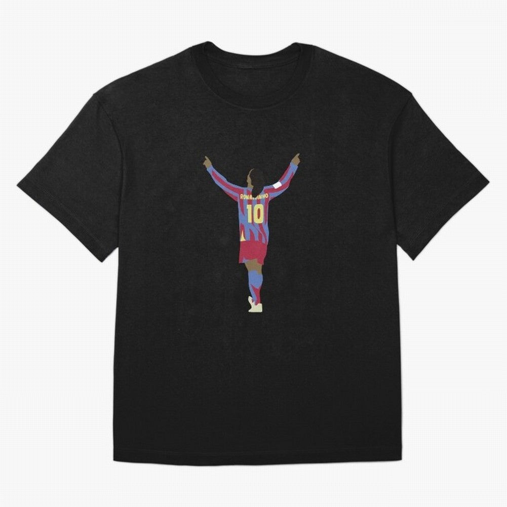 Ronaldinho FC Barcelona Oversized T-Shirt Celebrate the Magic of FIFA World Cup 2026 USA Canada Mexico for Fans of CR7 and Messi and Portugal, Bringing Game Day Rituals, Football Legends, Country Pride and the Road to the Final; Made for Die Hard