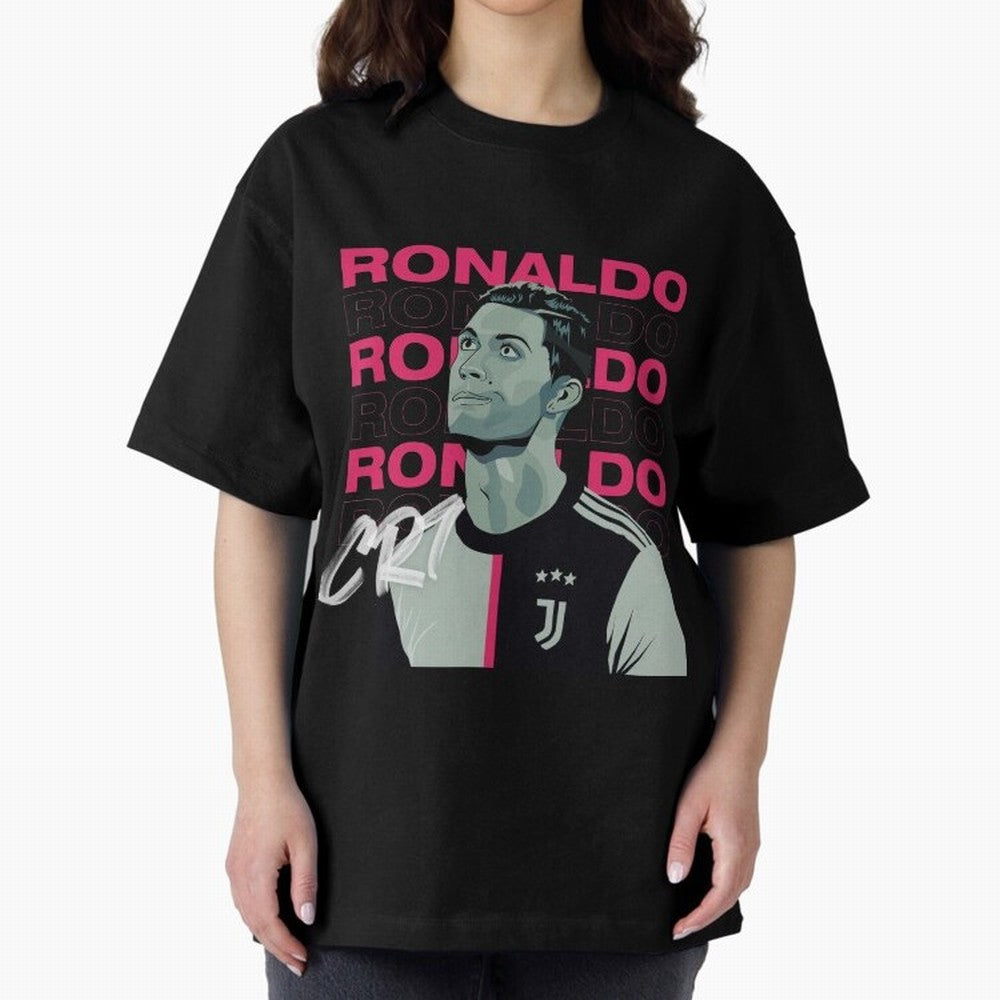 Ronaldo Oversized T-Shirt Capture FIFA World Cup 2026 USA Canada Mexico Connected to CR7 and Messi, Brazil, Portugal and Argentina Energy, Champion Mindset, Group Stage Buzz, Knockout Tension and Passionate Fan Culture; Perfect for Fans,