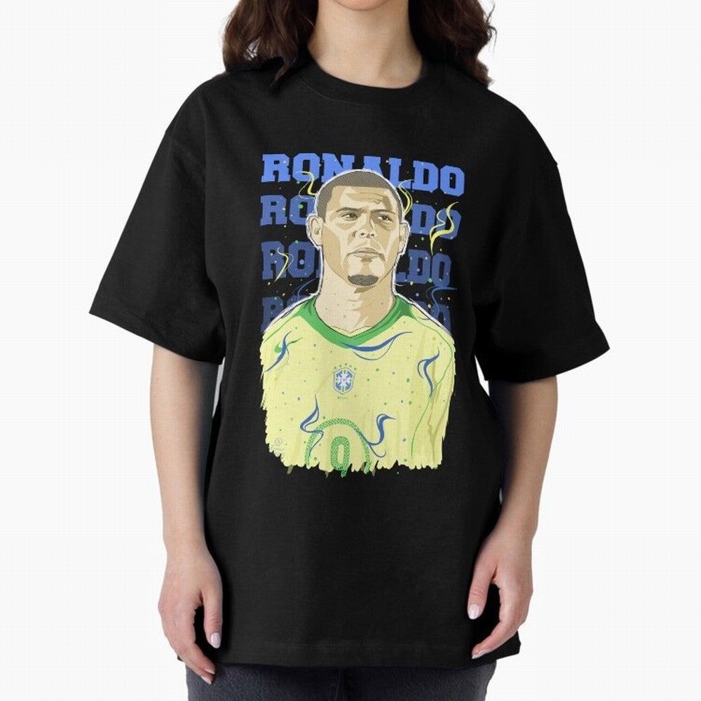 Ronaldo Oversized T-Shirt Share the Excitement of FIFA World Cup 2026 USA Canada Mexico Spirit, Filled with Argentina, Mbappe and Neymar, Retro Football Energy, Iconic Rivalries, Trophy Chase Drama and Stadium Atmosphere; Ideal for Football Dads,
