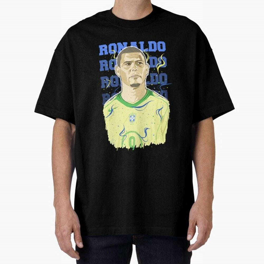Ronaldo Oversized T-Shirt Share the Excitement of FIFA World Cup 2026 USA Canada Mexico Spirit, Filled with Argentina, Mbappe and Neymar, Retro Football Energy, Iconic Rivalries, Trophy Chase Drama and Stadium Atmosphere; Ideal for Football Dads,