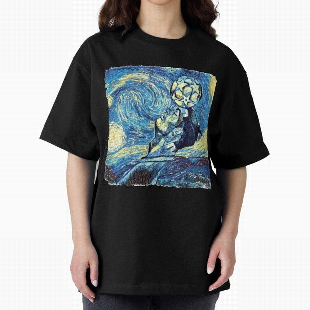 Ronaldo Ronaldo Van Gogh Style Oversized T-Shirt Support Iconic Players in FIFA World Cup 2026 USA Canada Mexico Spirit, Inspired by Brazil, Portugal and Argentina, CR7 and Messi, Stadium Chants, National Pride, Trophy Dreams and Unforgettable