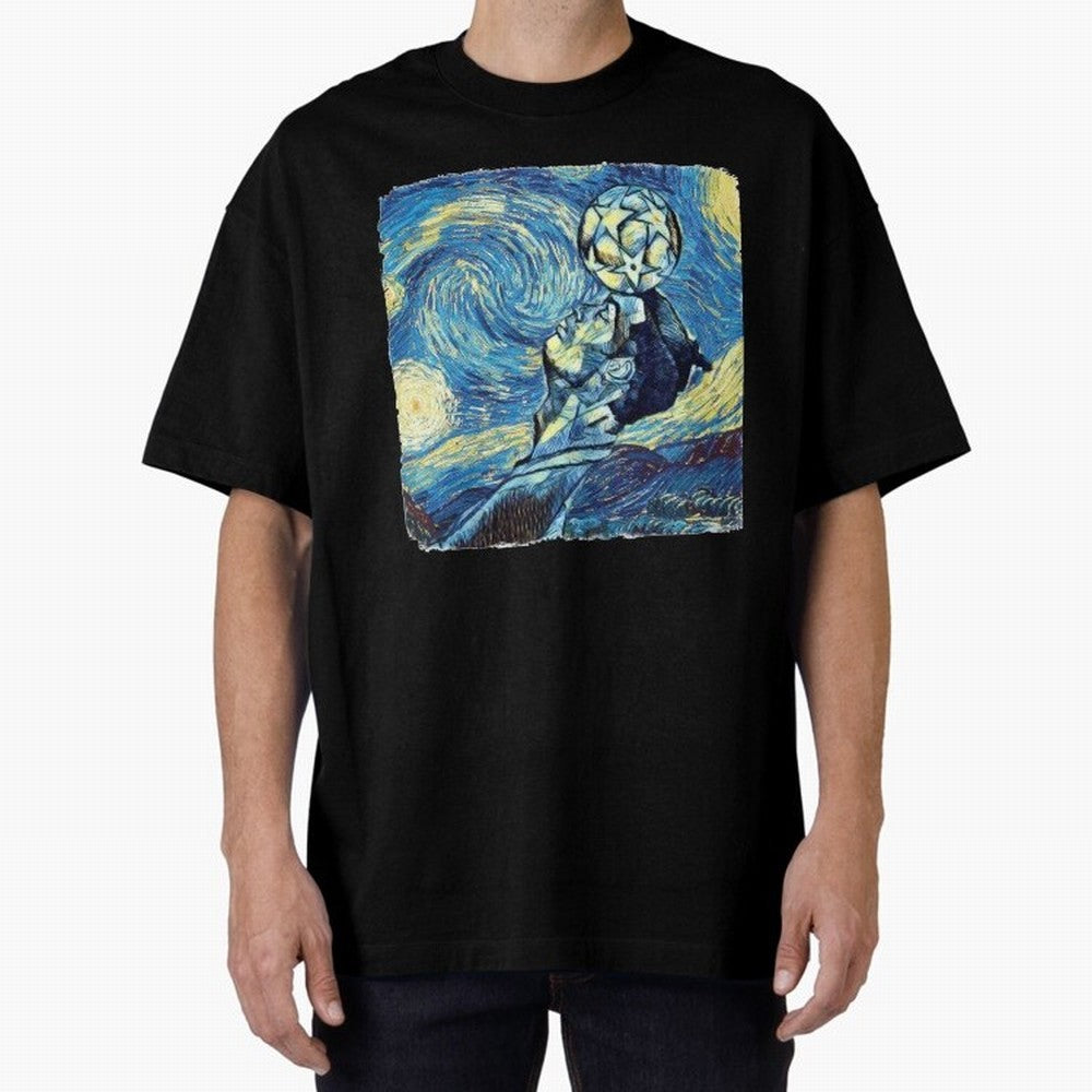 Ronaldo Ronaldo Van Gogh Style Oversized T-Shirt Support Iconic Players in FIFA World Cup 2026 USA Canada Mexico Spirit, Inspired by Brazil, Portugal and Argentina, CR7 and Messi, Stadium Chants, National Pride, Trophy Dreams and Unforgettable