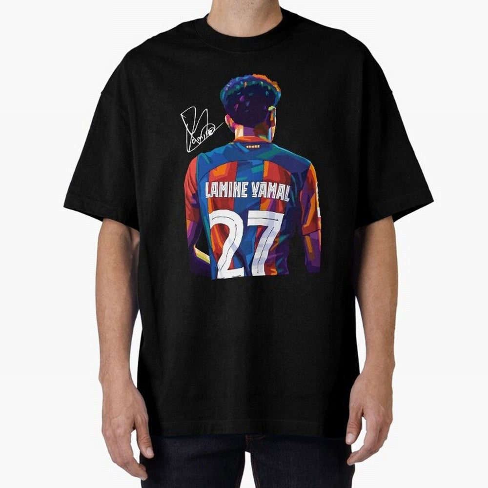 Lamine Yamal Football Player Wpap Art Oversized T-Shirt Join Supporters Worldwide for FIFA World Cup 2026 USA Canada Mexico Spirit, Built around England, Cristiano Ronaldo, Haaland and CR7, Football Festival Excitement, Trophy Ambitions, Country