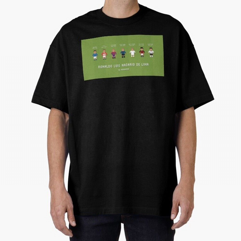 Ronaldo R9 Clubs Oversized T-Shirt Join Supporters Worldwide for the FIFA World Cup 2026 USA Canada Mexico Journey through CR7 Highlights, England Pride, Stadium Chants, National Pride, Trophy Dreams and Unforgettable Football Memories; Perfect for