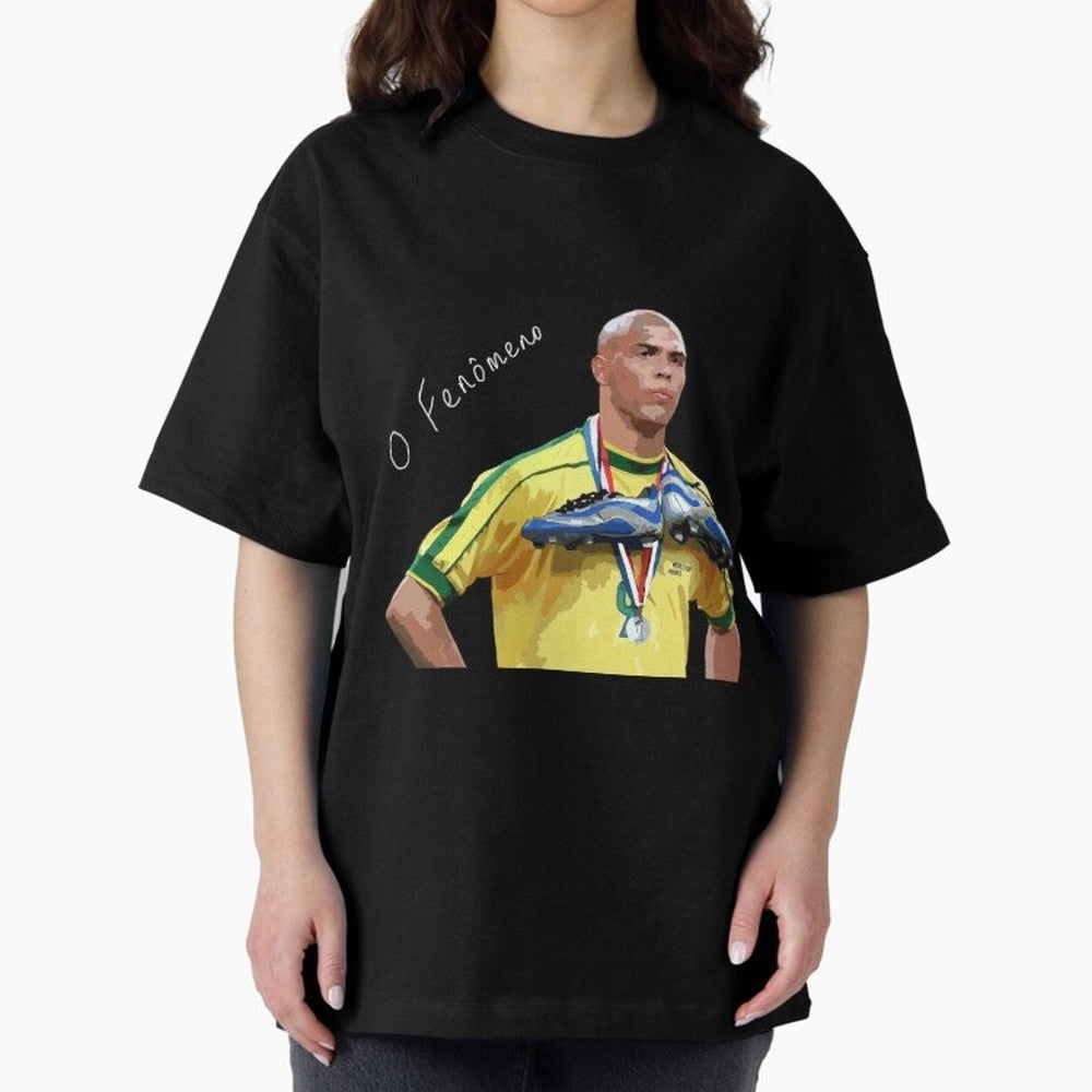 Ronaldo Il Fenomeno Oversized T-Shirt Follow the Final Road of FIFA World Cup 2026 for Fans of Mbappe and Argentina, France and Brazil, Bringing Sports Nostalgia, International Competition, Famous Players and Unforgettable Victories; Great for