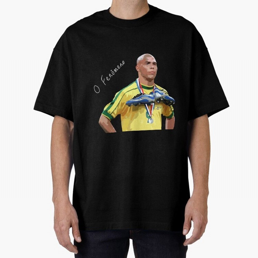 Ronaldo Il Fenomeno Oversized T-Shirt Follow the Final Road of FIFA World Cup 2026 for Fans of Mbappe and Argentina, France and Brazil, Bringing Sports Nostalgia, International Competition, Famous Players and Unforgettable Victories; Great for