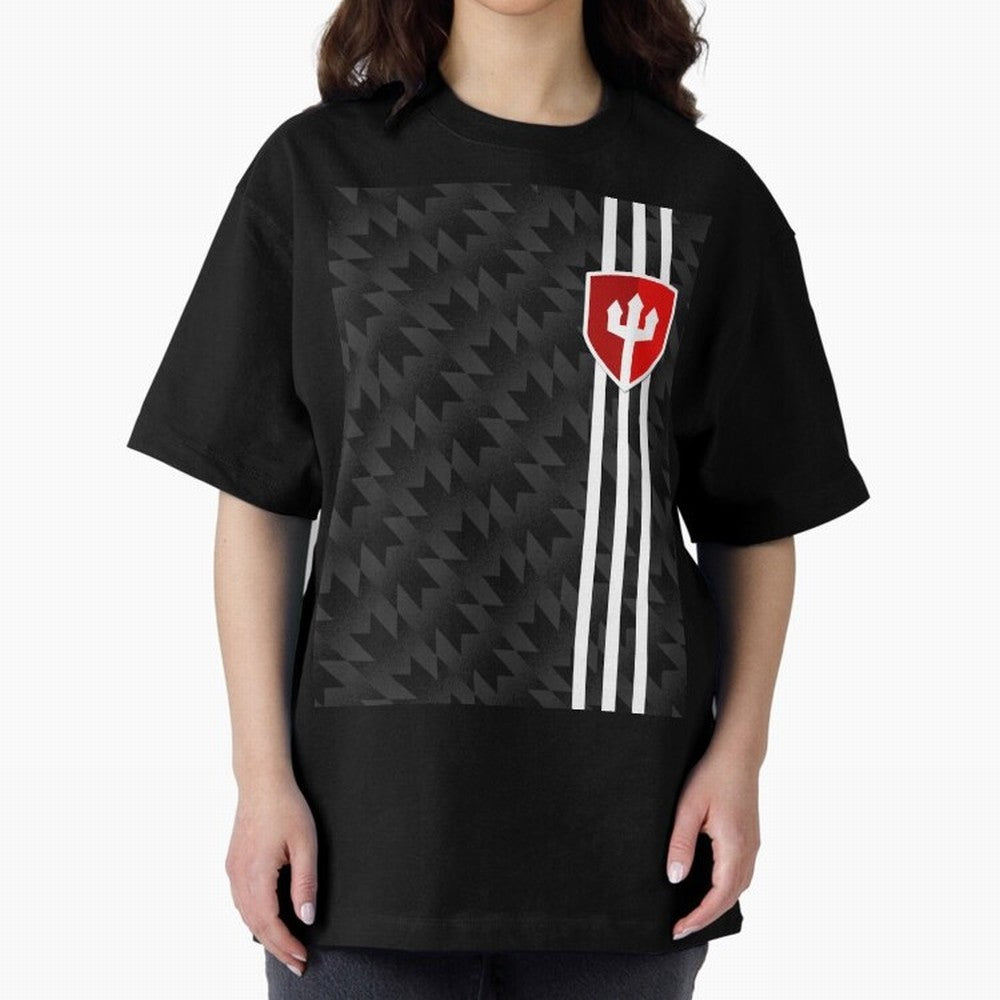 Manchester United 2017/18 3rd Kit Jersey Pattern Oversized T-Shirt Capture Stadium Memories from the FIFA World Cup 2026 Journey through Messi and Cristiano Ronaldo Highlights, Portugal, Spain and Germany Pride, Soccer Culture, Superstar Moments,