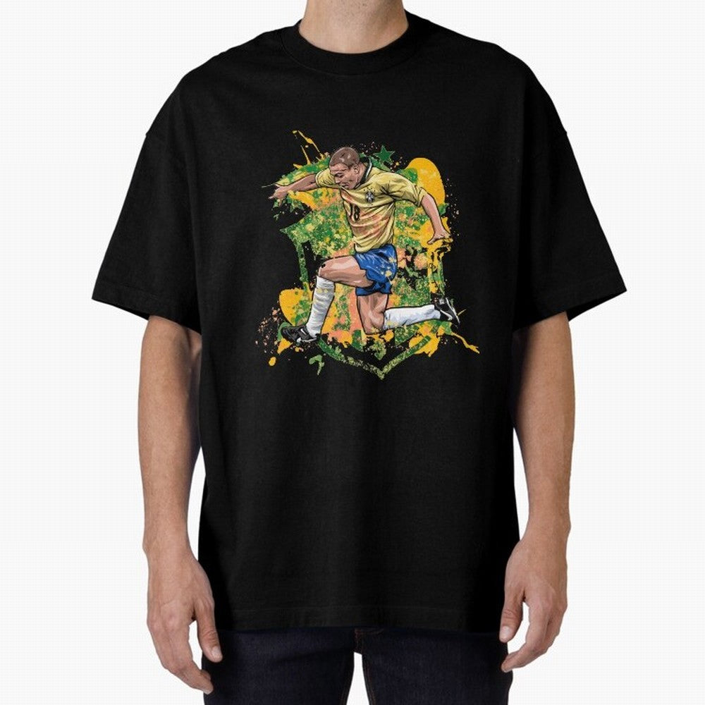 Ronaldo Nazario de Lima - Fenomeno do Brasil Oversized T-Shirt Bring Trophy Dreams to FIFA World Cup 2026 Spirit, Highlighting Germany, Messi, Goal Celebration Energy, Supporter Heritage, Football Icons and Worldwide Tournament Joy; Made for Die