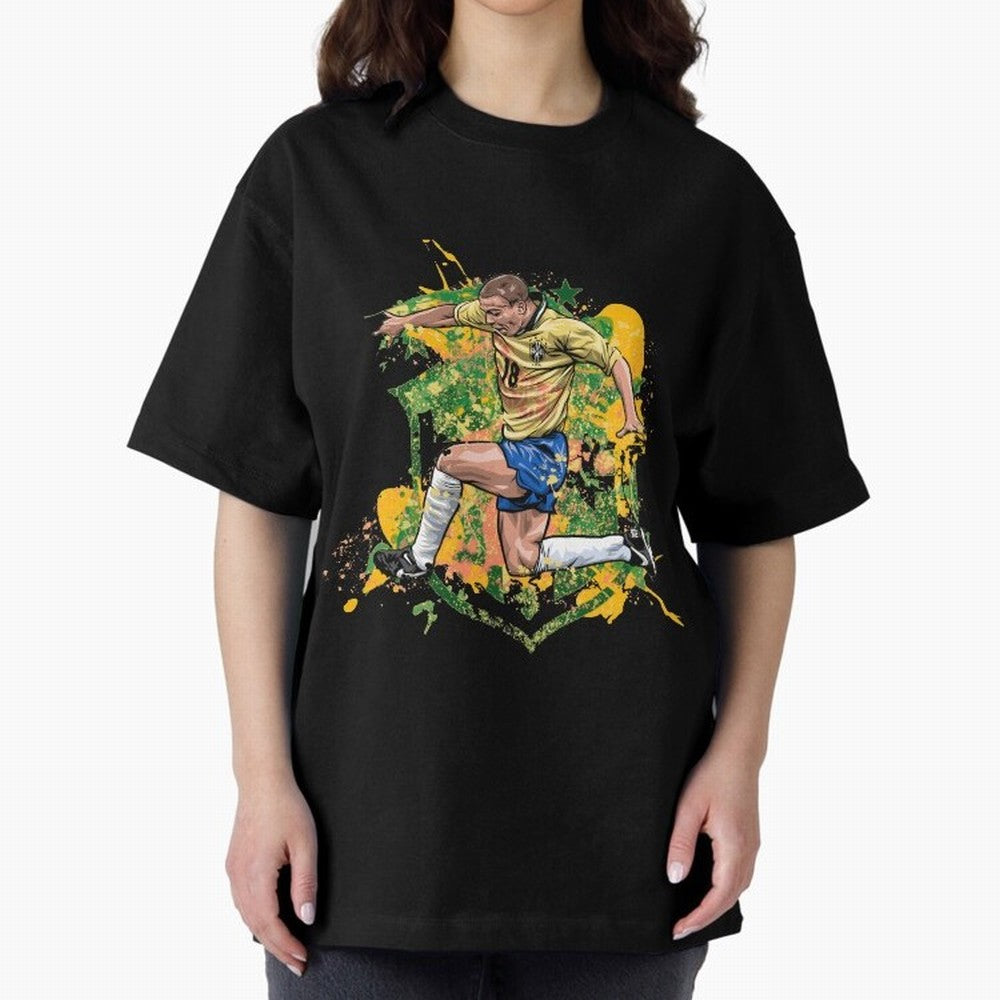 Ronaldo Nazario de Lima - Fenomeno do Brasil Oversized T-Shirt Bring Trophy Dreams to FIFA World Cup 2026 Spirit, Highlighting Germany, Messi, Goal Celebration Energy, Supporter Heritage, Football Icons and Worldwide Tournament Joy; Made for Die