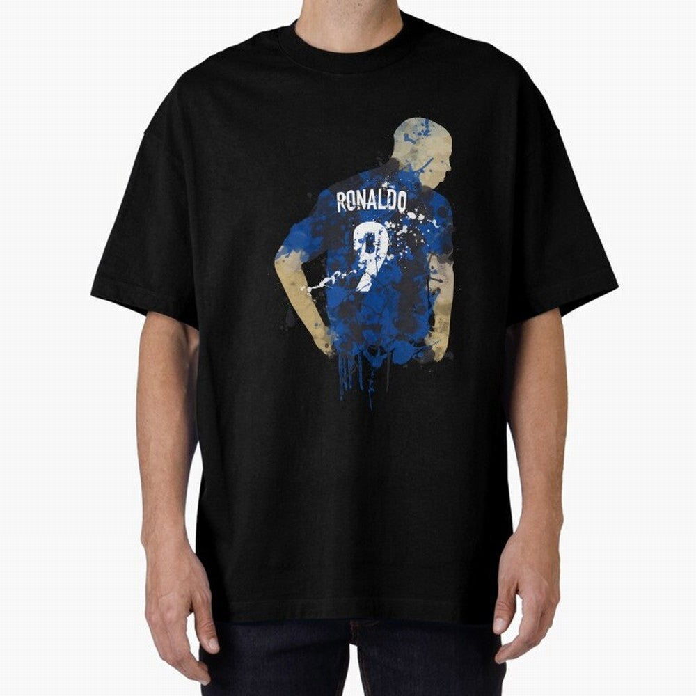 Ronaldo Number 9 Art Oversized T-Shirt Carry National Pride through FIFA World Cup 2026 USA Canada Mexico Spirit, Driven by Spain, Neymar, Haaland and Cristiano Ronaldo, Stadium Memories, Football Loyalty, International Chants and Championship