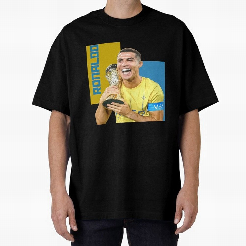 Ronaldo Oversized T-Shirt Celebrate Fan Culture around Global Football Passion for FIFA World Cup 2026, Made for Haaland and Mbappe, Netherlands, Supporter Pride, Iconic Celebrations, Legendary Names and Global Match Day Energy; Ideal for Football