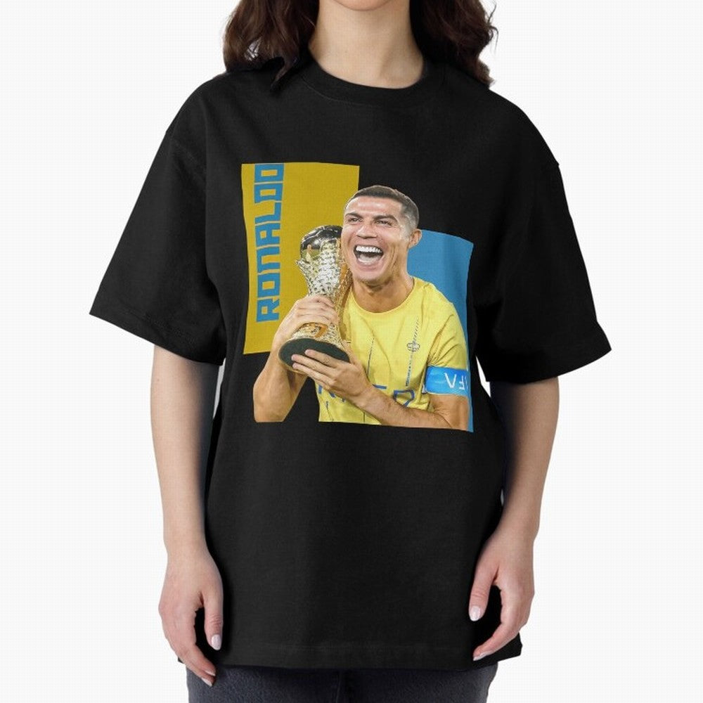 Ronaldo Oversized T-Shirt Celebrate Fan Culture around Global Football Passion for FIFA World Cup 2026, Made for Haaland and Mbappe, Netherlands, Supporter Pride, Iconic Celebrations, Legendary Names and Global Match Day Energy; Ideal for Football
