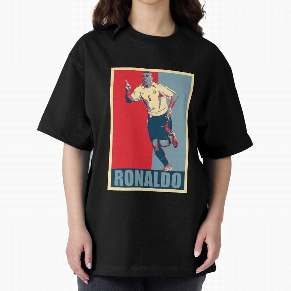 Ronaldo De Lima Celebration Oversized T-Shirt Celebrate Supporters United by Match Day Hype around FIFA World Cup 2026, Messi, Neymar and Mbappe, Spain and Netherlands, Retro Football Energy, Iconic Rivalries, Trophy Chase Drama and Stadium