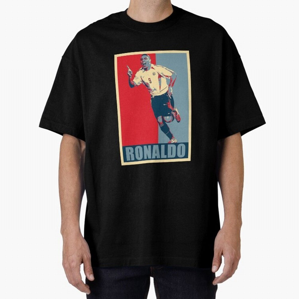 Ronaldo De Lima Celebration Oversized T-Shirt Celebrate Supporters United by Match Day Hype around FIFA World Cup 2026, Messi, Neymar and Mbappe, Spain and Netherlands, Retro Football Energy, Iconic Rivalries, Trophy Chase Drama and Stadium