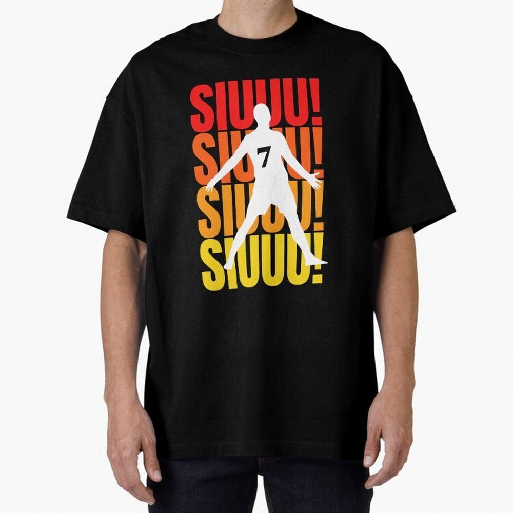 Christiano Ronaldo Siuuu Oversized T-Shirt Stand Proud for Match Day Hype around FIFA World Cup 2026, Cristiano Ronaldo, Haaland and CR7, Argentina and Brazil, Global Supporter Spirit, Legendary Goals, National Colors and Tournament Celebration;