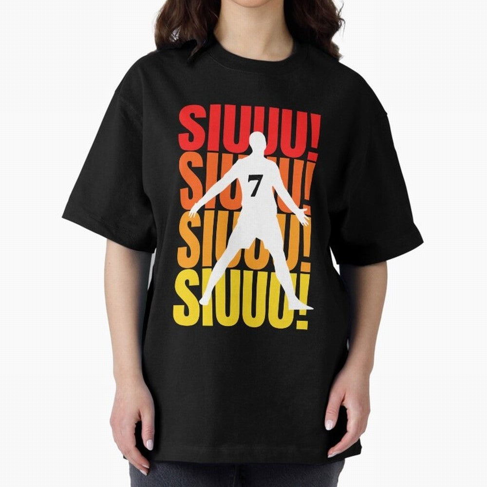 Christiano Ronaldo Siuuu Oversized T-Shirt Stand Proud for Match Day Hype around FIFA World Cup 2026, Cristiano Ronaldo, Haaland and CR7, Argentina and Brazil, Global Supporter Spirit, Legendary Goals, National Colors and Tournament Celebration;