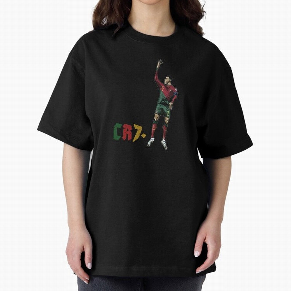 CR7. Oversized T-Shirt Celebrate Soccer Greatness during Match Day Hype around FIFA World Cup 2026 USA Canada Mexico, Cristiano Ronaldo, Haaland and CR7, Brazil, Worldwide Fan Energy, Dramatic Goals, Stadium Lights and Championship Celebrations;
