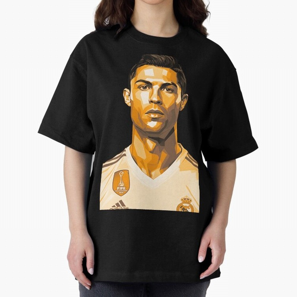 Ronaldo Oversized T-Shirt Show Championship Spirit for FIFA World Cup 2026 USA Canada Mexico for Fans of Cristiano Ronaldo, Haaland and CR7 and Portugal, Spain and Germany, Bringing Stadium Memories, Football Loyalty, International Chants and