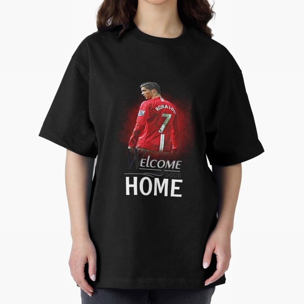 Cristiano Ronaldo welcome back - Manchester Oversized T-Shirt Capture the FIFA World Cup 2026 Group Stage Journey through Neymar, Haaland and Cristiano Ronaldo Highlights, Portugal Pride, Stadium Chants, National Pride, Trophy Dreams and