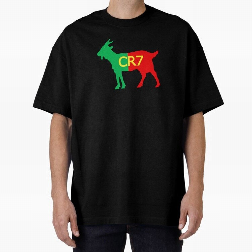 CR7 GOAT Tuga 3 Oversized T-Shirt Celebrate Fan Culture around Match Day Hype around FIFA World Cup 2026 Group Stage, Haaland, England and Germany, Supporter Pride, Iconic Celebrations, Legendary Names and Global Match Day Energy; Great for