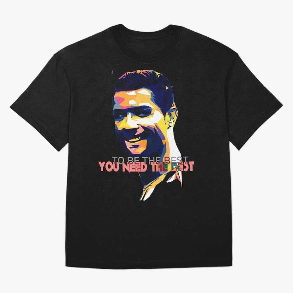 Cristiano Ronaldo To be the best, you need the best Quote Pop art Oversized T-Shirt Fuel Your Fan Pride for FIFA World Cup 2026 USA Canada Mexico Driven by Messi and Cristiano Ronaldo, France Energy, Goal Celebration Energy, Supporter Heritage,