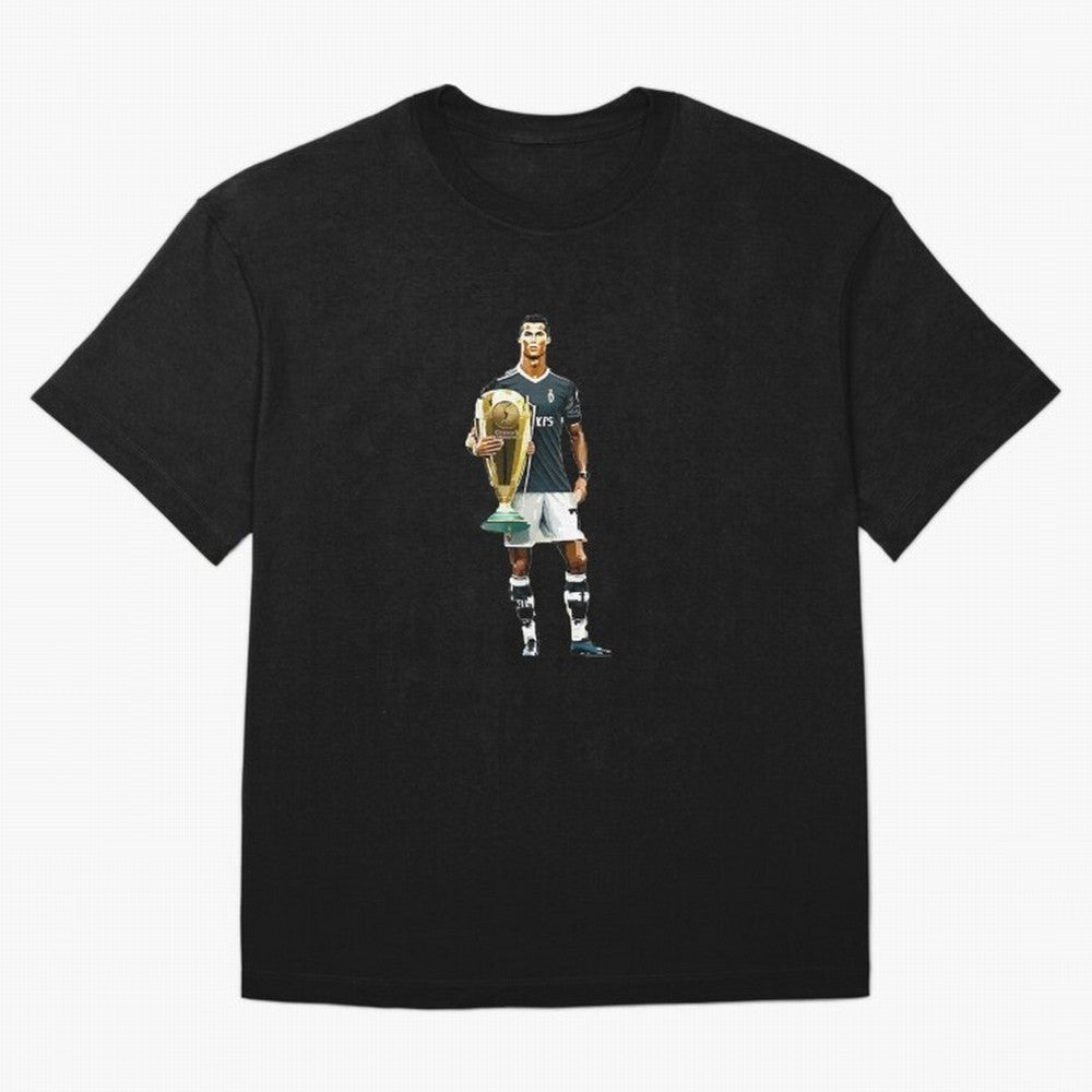 Cristiano Ronaldo CR7 Game Time Pixel Artwork Futbol Soccer Oversized T-Shirt Relive Legendary Nights from FIFA World Cup 2026 USA Canada Mexico for Fans of Neymar and Argentina, France and Brazil, Bringing Sports Nostalgia, International