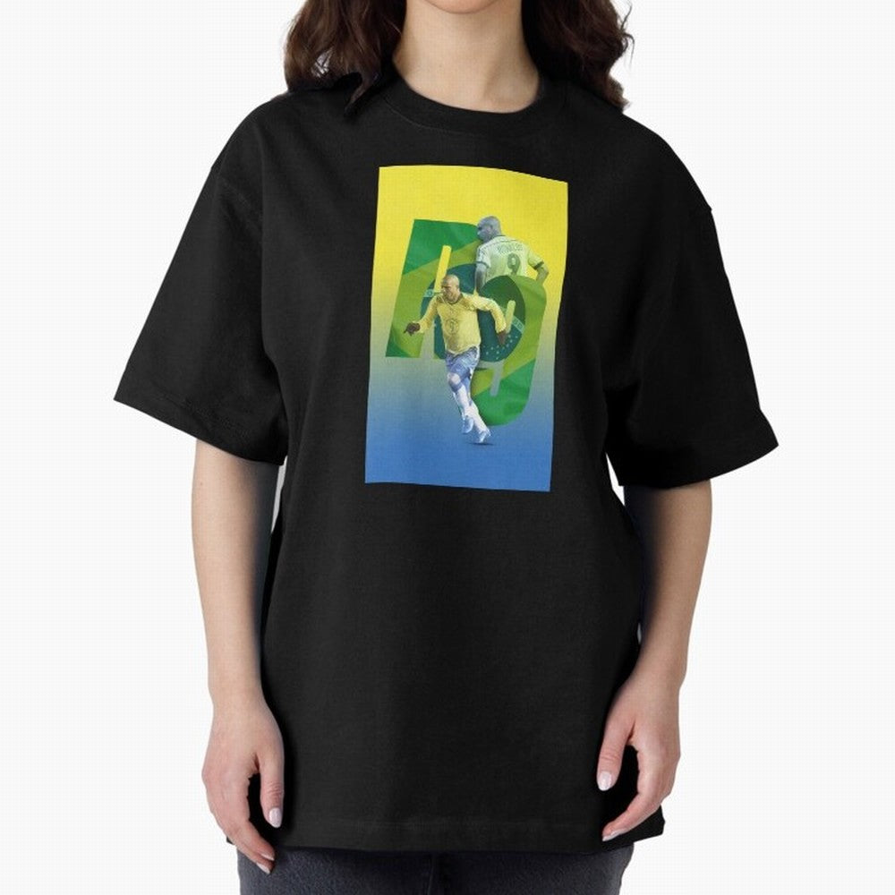 Ronaldo Luis Nazario de Lima Illustration Oversized T-Shirt Celebrate Soccer Greatness during the FIFA World Cup 2026 USA Canada Mexico Journey through Cristiano Ronaldo, Haaland and CR7 Highlights, Portugal, Spain and Germany Pride, Football