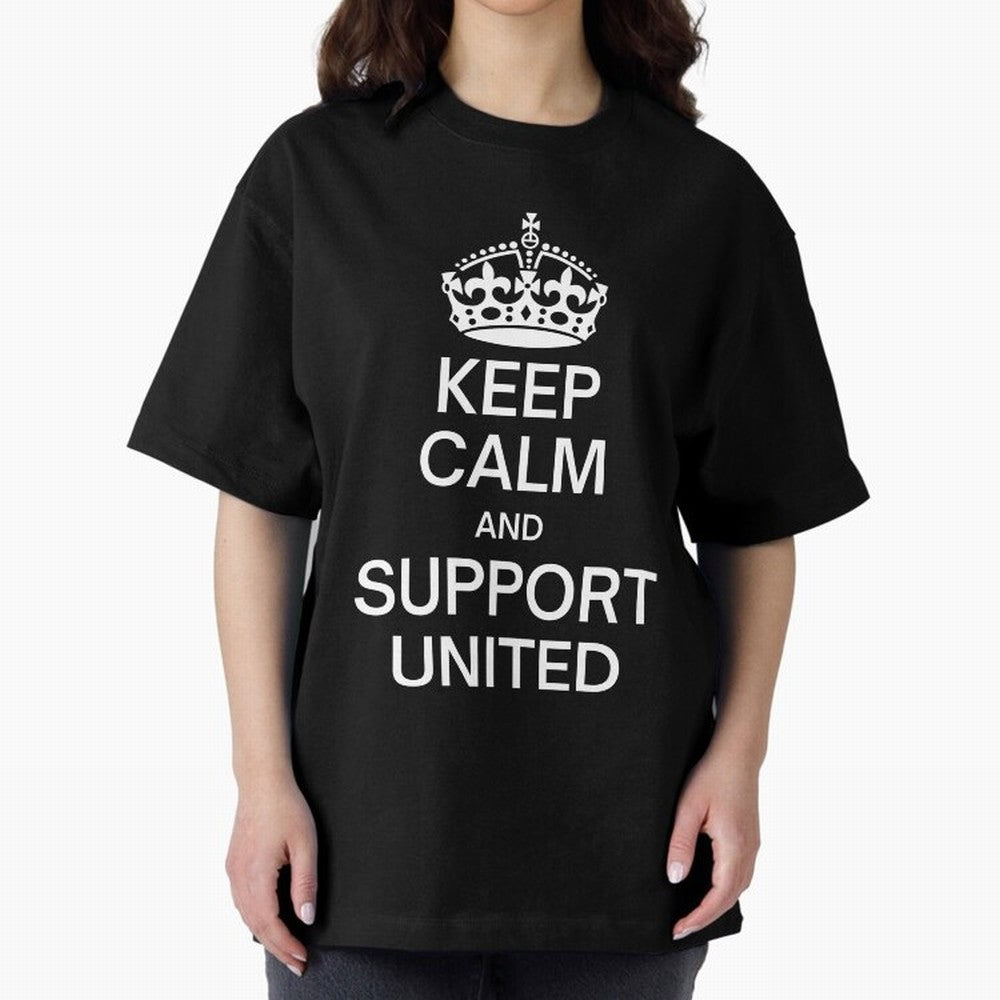 Keep Calm and Support United Oversized T-Shirt Show Your Love for FIFA World Cup 2026 USA Canada Mexico Spirit, Highlighting France and Portugal, Mbappe, Championship Spirit, Famous Goals, Roaring Crowds and International Football Unity; Perfect