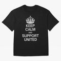 Keep Calm and Support United Oversized T-Shirt Show Your Love for FIFA World Cup 2026 USA Canada Mexico Spirit, Highlighting France and Portugal, Mbappe, Championship Spirit, Famous Goals, Roaring Crowds and International Football Unity; Perfect