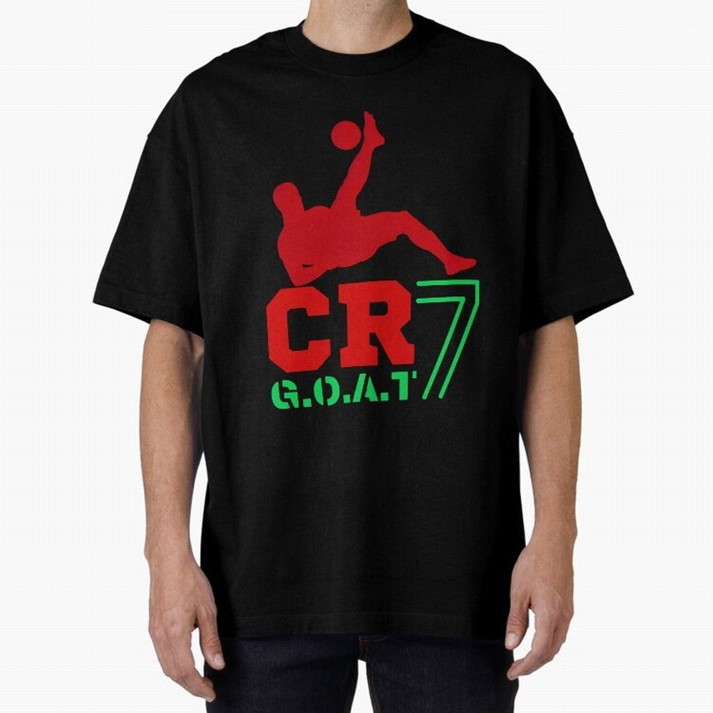 CR7 G.O.A.T Oversized T-Shirt Live the Energy of FIFA World Cup 2026 Spirit, with France, Messi and Cristiano Ronaldo, Football Passion, Legendary Performances, Festival Vibes and Supporter Community; Ideal for Fans Who Follow Messi, Cristiano
