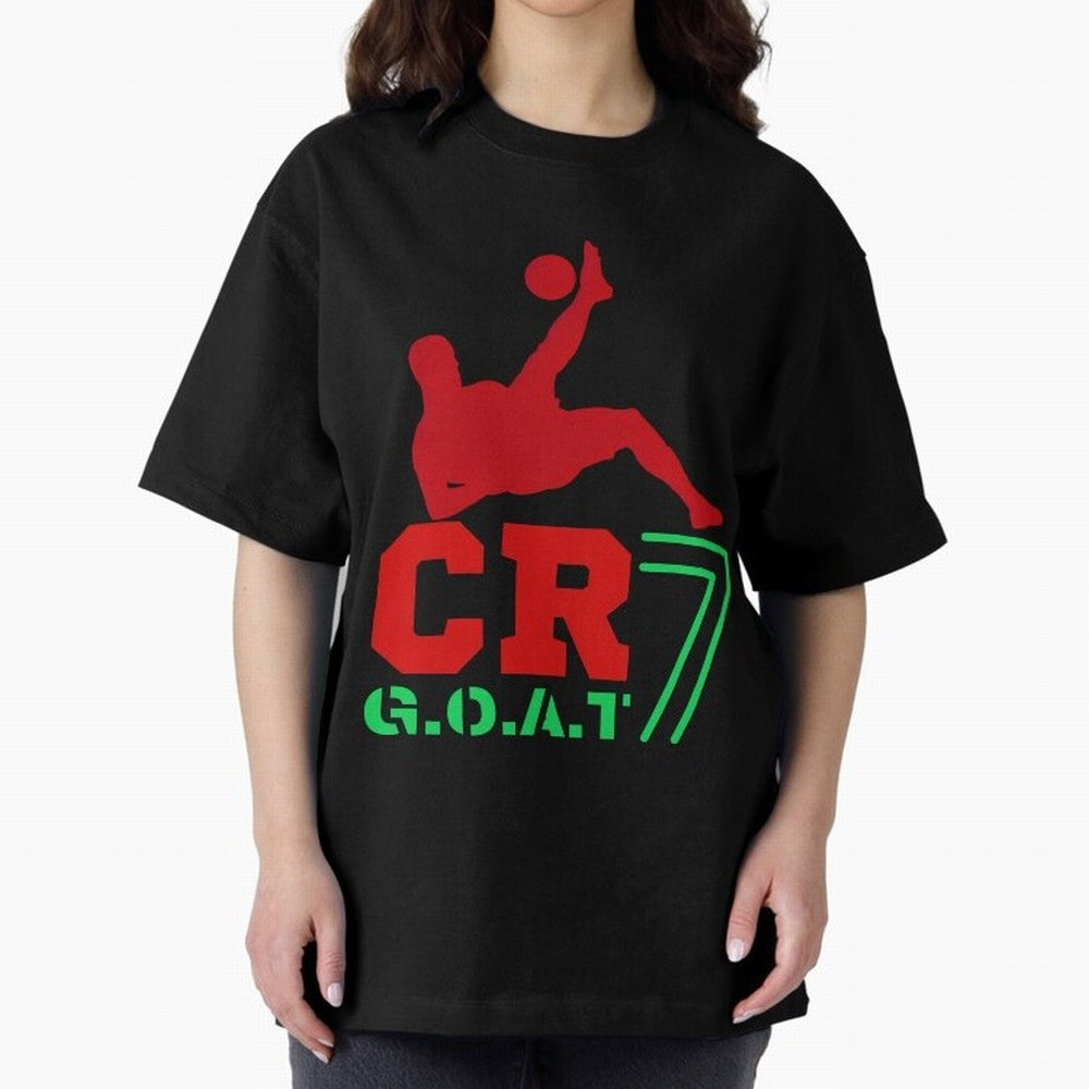 CR7 G.O.A.T Oversized T-Shirt Live the Energy of FIFA World Cup 2026 Spirit, with France, Messi and Cristiano Ronaldo, Football Passion, Legendary Performances, Festival Vibes and Supporter Community; Ideal for Fans Who Follow Messi, Cristiano