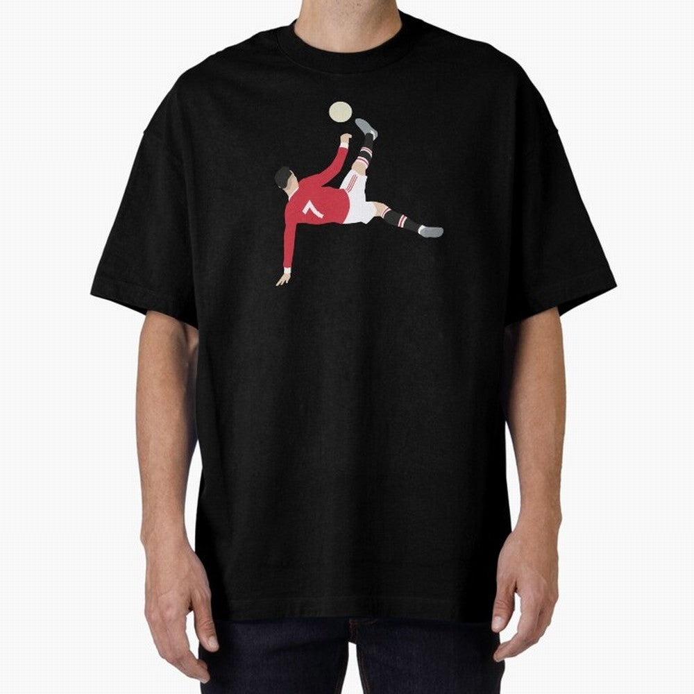 Cristiano Ronaldo Bicycle Kick MUFC Oversized T-Shirt Show Support during the FIFA World Cup 2026 USA Canada Mexico Journey through Messi Highlights, Argentina Pride, Championship Spirit, Famous Goals, Roaring Crowds and International Football