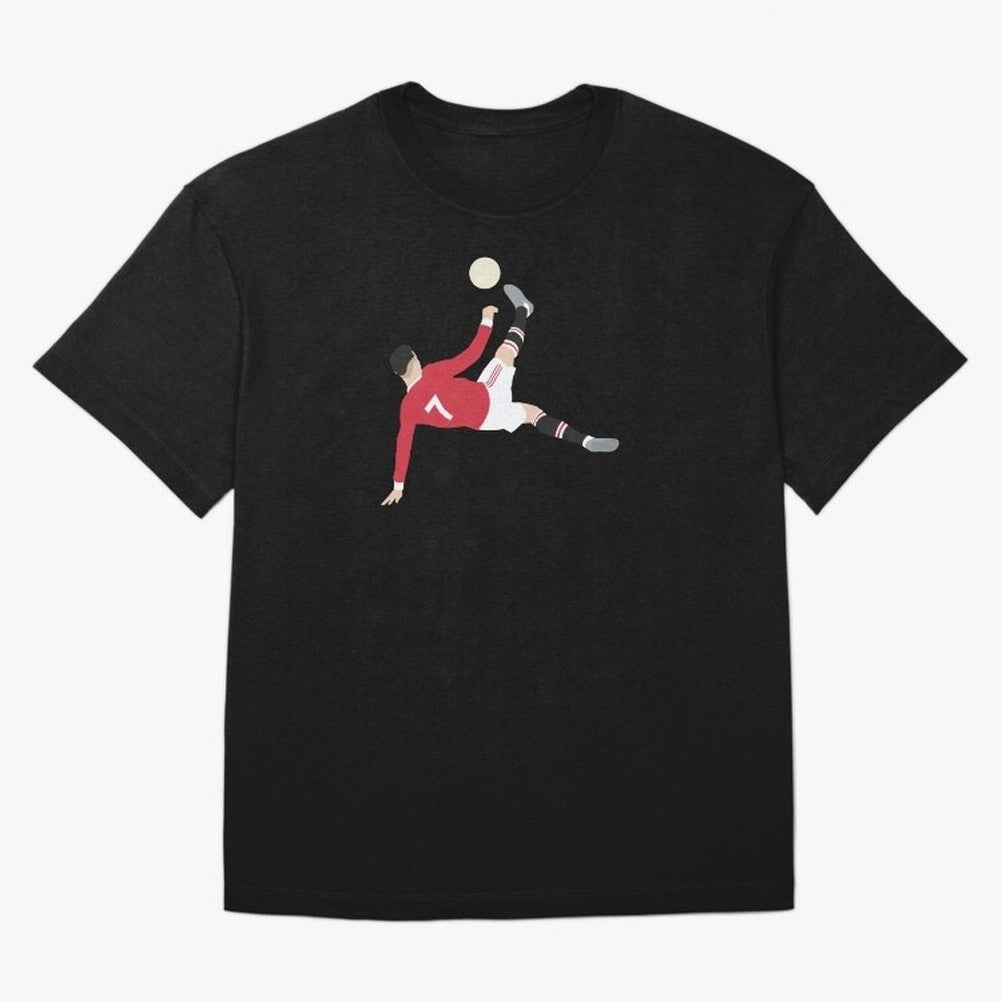 Cristiano Ronaldo Bicycle Kick MUFC Oversized T-Shirt Show Support during the FIFA World Cup 2026 USA Canada Mexico Journey through Messi Highlights, Argentina Pride, Championship Spirit, Famous Goals, Roaring Crowds and International Football