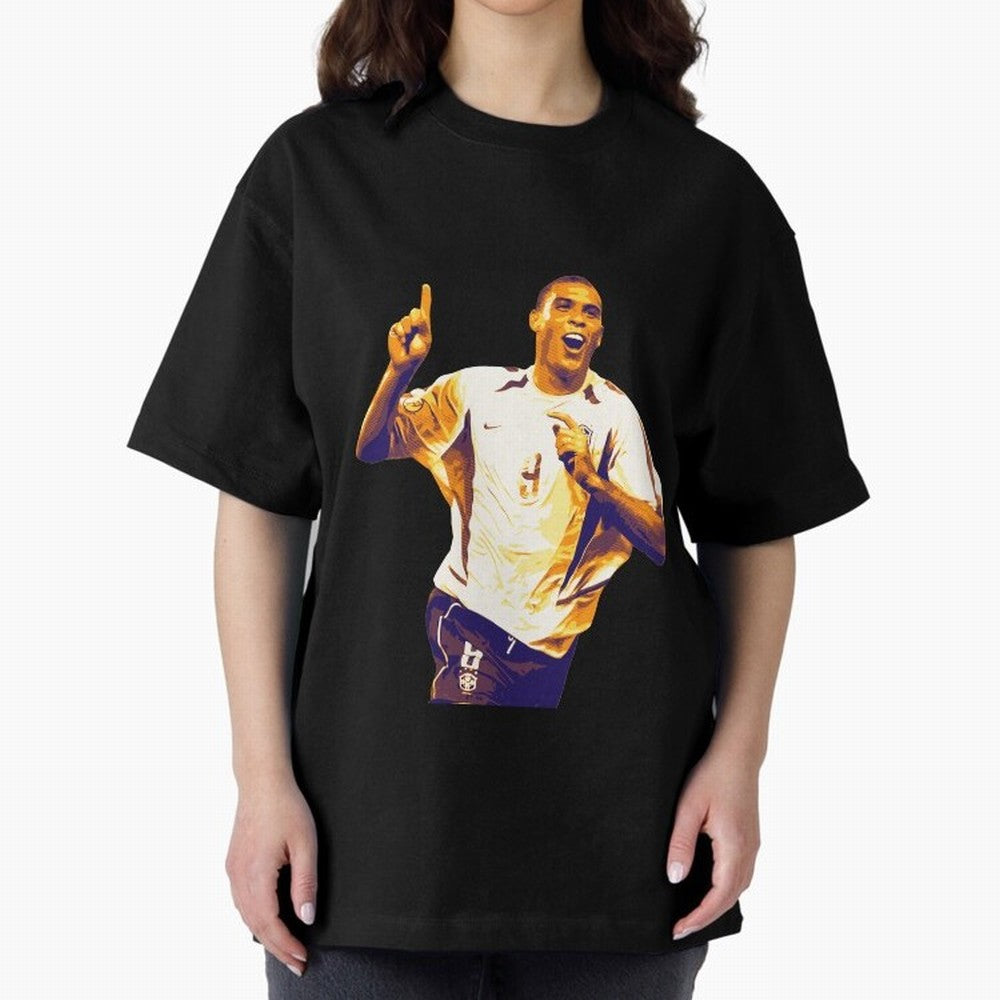 Ronaldo Naz¨¢rio brazil team Oversized T-Shirt Experience the Global Stage of Global Football Passion for FIFA World Cup 2026 USA Canada Mexico, Capturing Mbappe, Germany, Championship Spirit, Famous Goals, Roaring Crowds and International Football