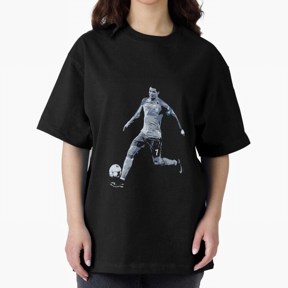 Soccer Football Art, Cristiano Ronaldo Oversized T-Shirt Enjoy the Biggest Football Party of FIFA World Cup 2026 Group Stage Filled with Messi, England Energy, Global Supporter Spirit, Legendary Goals, National Colors and Tournament Celebration;