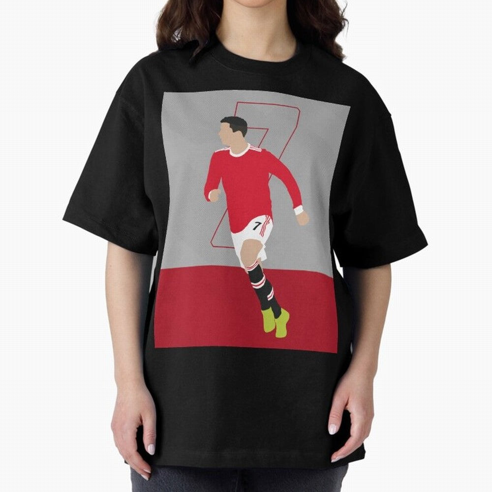 Cristiano Ronaldo 2021/22 Illustration Oversized T-Shirt Celebrate Unforgettable Nights in Global Football Passion for FIFA World Cup 2026, Filled with Neymar, Haaland and Cristiano Ronaldo, Argentina, France and Brazil, Champion Mindset, Group