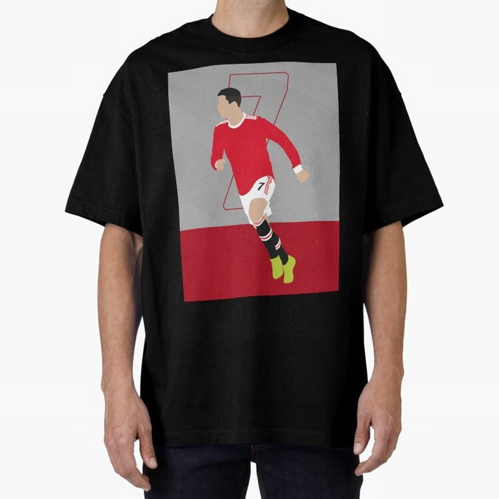 Cristiano Ronaldo 2021/22 Illustration Oversized T-Shirt Celebrate Unforgettable Nights in Global Football Passion for FIFA World Cup 2026, Filled with Neymar, Haaland and Cristiano Ronaldo, Argentina, France and Brazil, Champion Mindset, Group